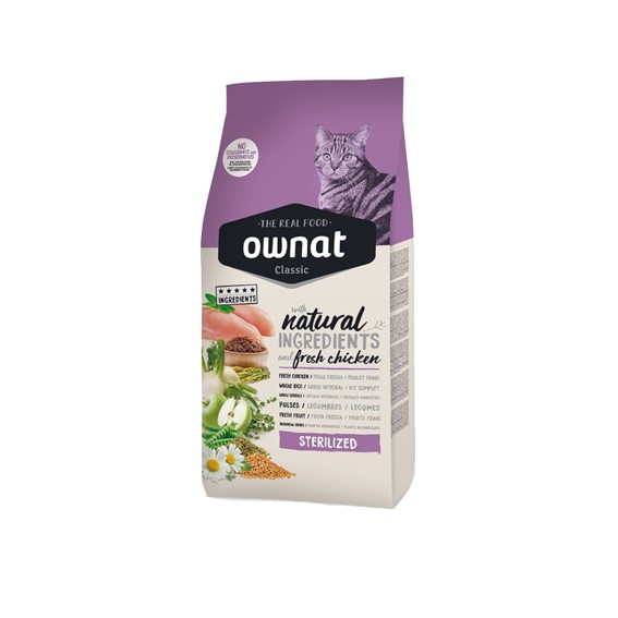 OWNAT GATO ADULTO CLASSIC STERILIZED - FRANGO - 15 KG