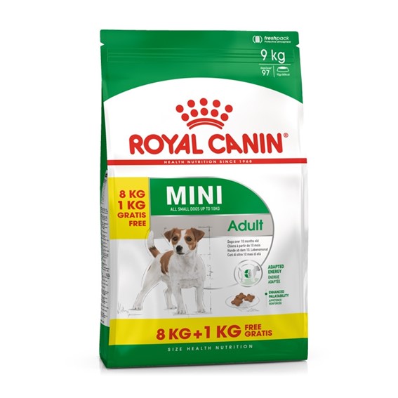 ROYAL CANIN CÃO MINI ADULT - 8+1 KG