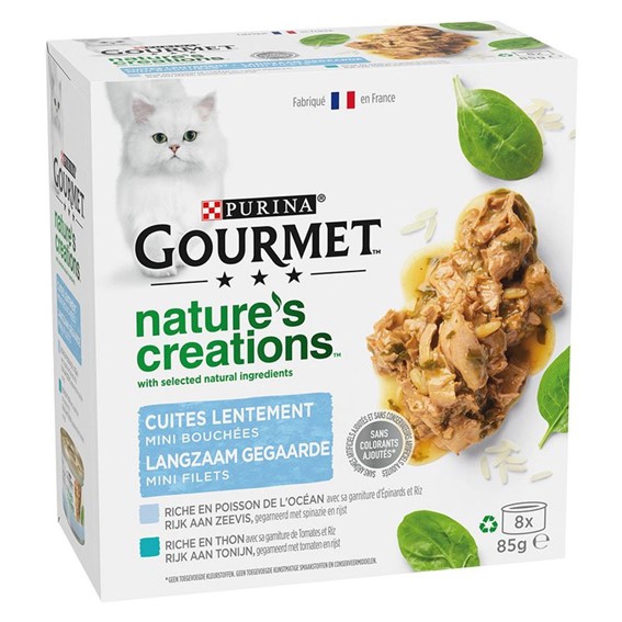 PURINA GOURMET NATURE´S CREATIONS MULTIPACK - PEIXE/ATUM - 8X85 G