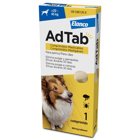 ADTAB CÃES 900 MG 22 - 45 KG - 1 COMPRIMIDO