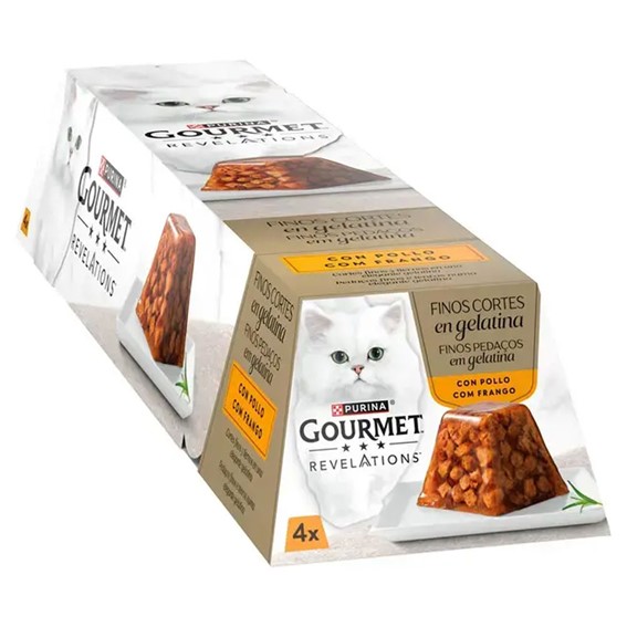 PURINA GOURMET REVELATIONS - FINOS PEDAÇOS EM GELATINA FRANGO