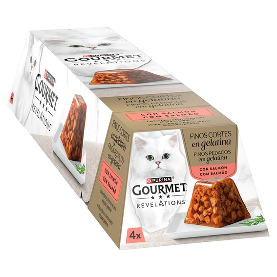 PURINA GOURMET REVELATIONS - FINOS PEDAÇOS EM GELATINA SALMÃO
