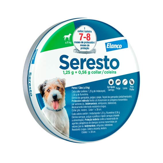 SERESTO COLEIRA CÃES ATÉ 8 KG - 1 COLEIRA